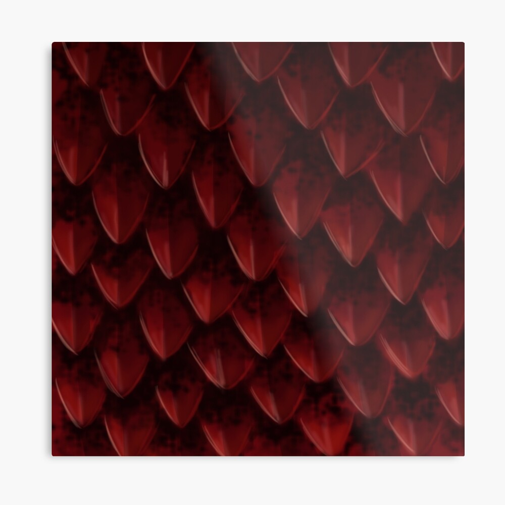Estallar Cantidad de mareado Lámina metálica «Escamas del dragón rojo» de libby95 | Redbubble