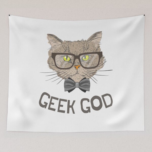 Item preview, Geek God - Funny Cat designed and sold by iamwowie.