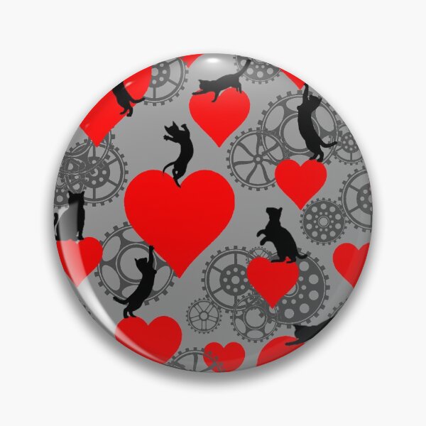 Item preview, steampunk with red hearths and black cats  designed and sold by FVO-italydesign.