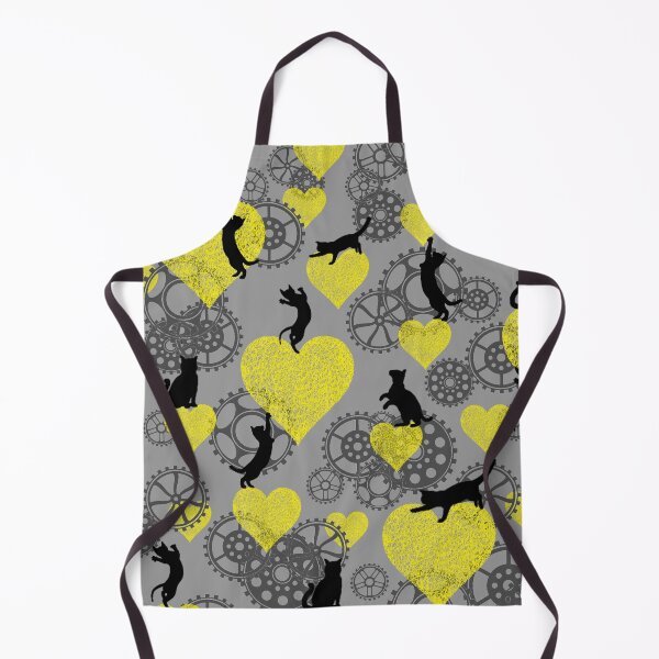 Item preview, steampunk with yellow hearths and black cats designed and sold by FVO-italydesign.