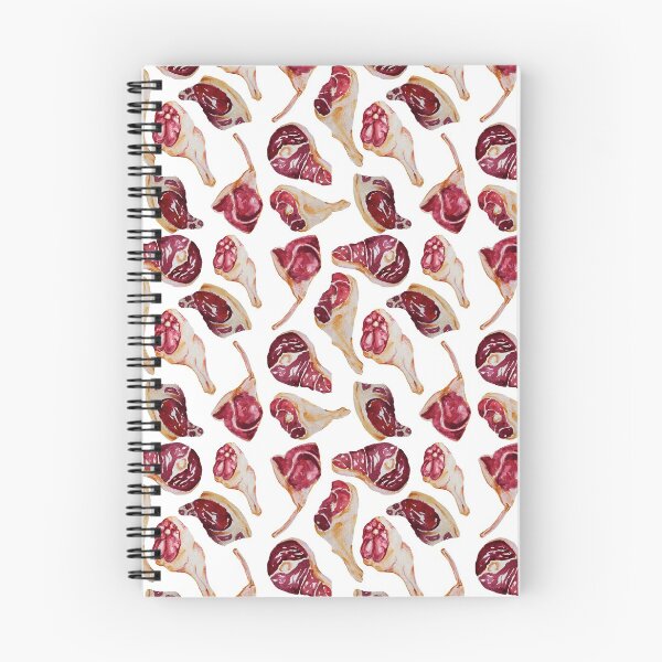 Item preview, Meats slices, food hand drawn watercolor seamless pattern isolated on white background. Concept for menu, cards, wallpaper, wrapping paper designed and sold by artsofy.