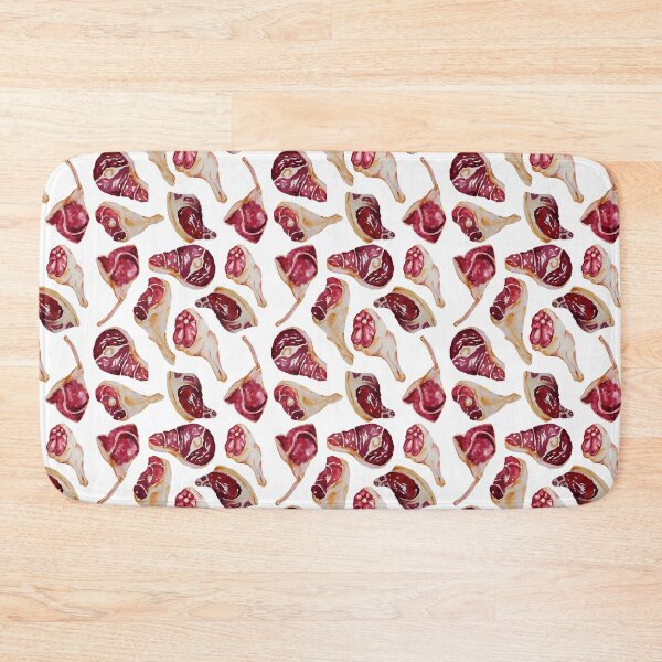Item preview, Meats slices, food hand drawn watercolor seamless pattern isolated on white background. Concept for menu, cards, wallpaper, wrapping paper designed and sold by artsofy.