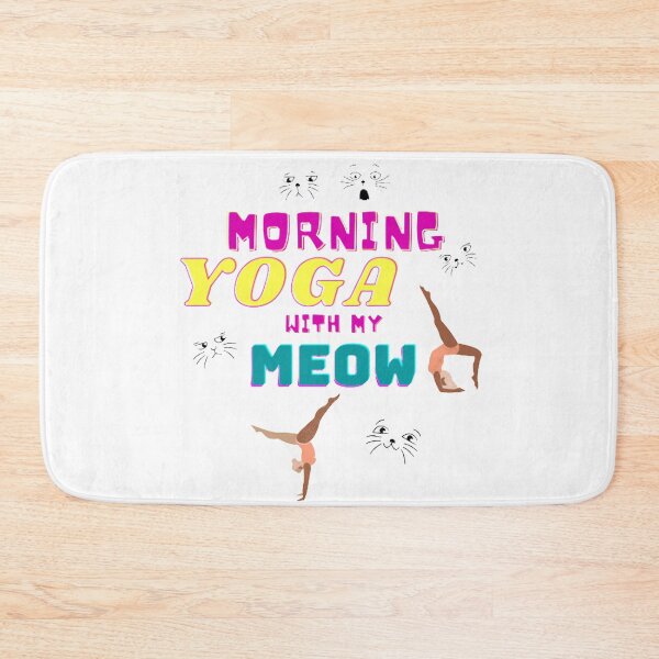 Item preview, Morning Yoga with my Meow Amazed at Poses designed and sold by lotusbud.