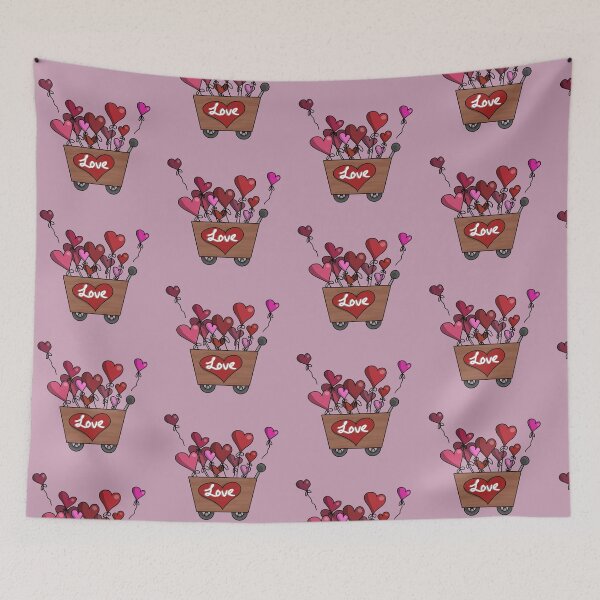 Item preview, Cart of heart shape balloon in cartoon style designed and sold by HeatherPhn.