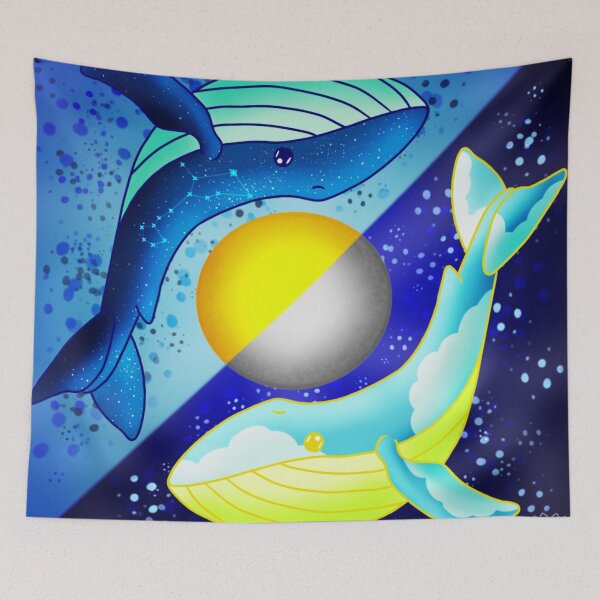 Item preview, Sky Whales (With Background) designed and sold by ClearKurage.