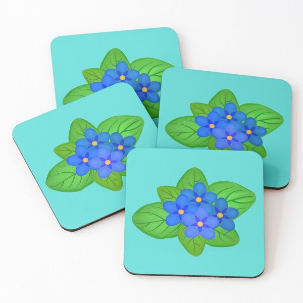 Item preview, Fresh bloom violet flower with green leaves designed and sold by Kajaniko.