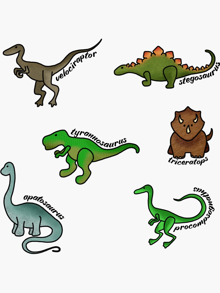 "Dinosaur Sticker Pack" Sticker for Sale by lookinpretty Redbubble
