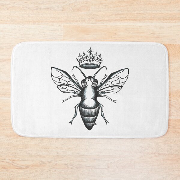 Item preview, Black and White Honey Bee and Crown designed and sold by The White Bat.