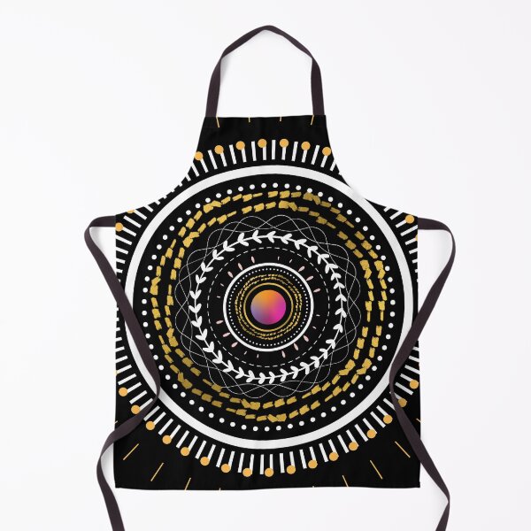 Item preview, Black golden round pattern designed and sold by aestheticlassic.
