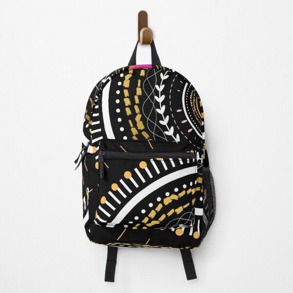 Item preview, Black golden round pattern designed and sold by aestheticlassic.
