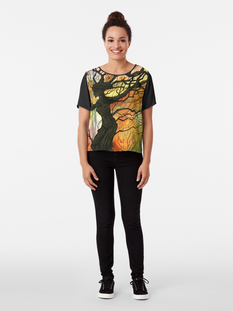 Alternate view of Tree of Life Series - Dusk Chiffon Top