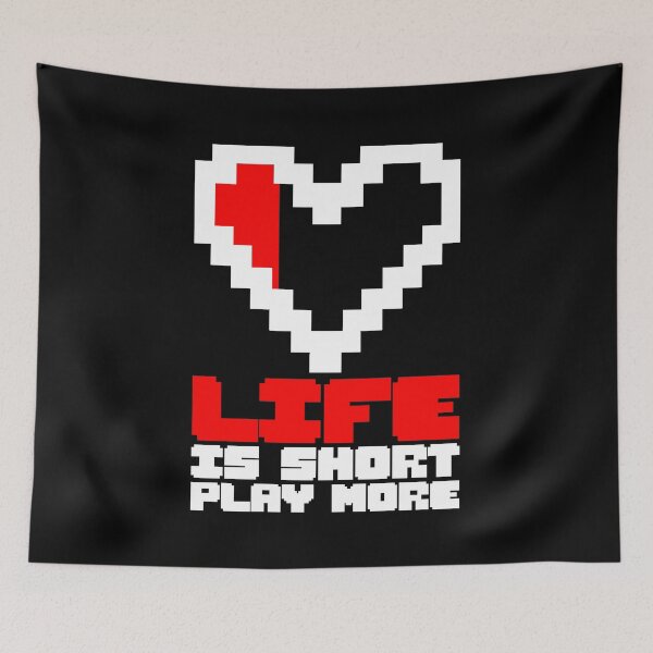 Item preview, Life is short, play more, gaming design, gamer gift idea designed and sold by AS-Shirts.
