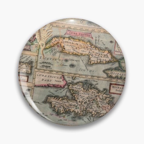 Item preview, Vintage Cuba, Puerto Rico, Haiti and Dominican Republic Map Collage designed and sold by AntiqueImages.