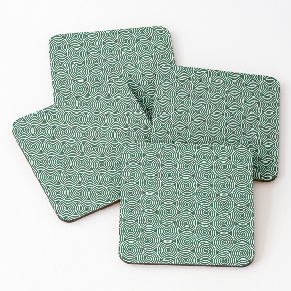 Item preview, White & Green spiral Illusion Pattern designed and sold by YOYOCollection.