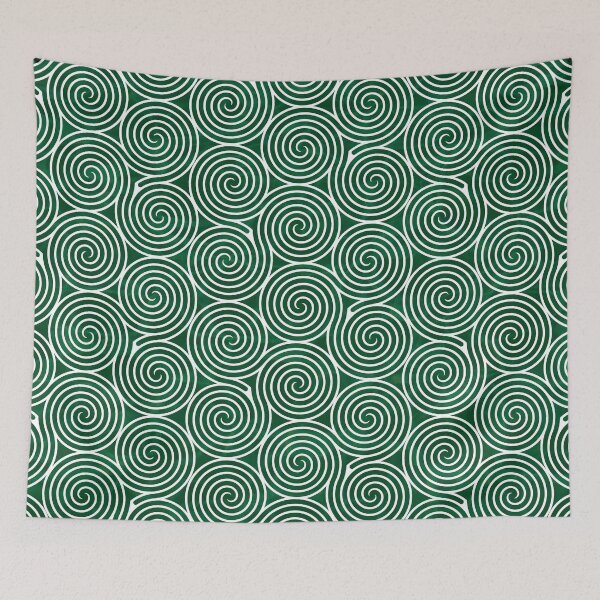 Item preview, White & Green spiral Illusion Pattern designed and sold by YOYOCollection.
