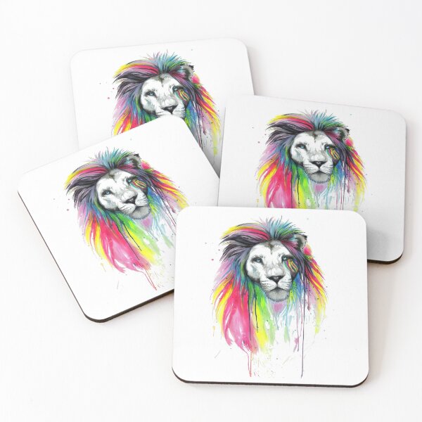 Item preview, Watercolor Boho Lion / Jungle / Wild Lion / Boho / Lion / Feather Boho Lion / Blue Lion Eyes / Sticker / Light designed and sold by AnnaWander.