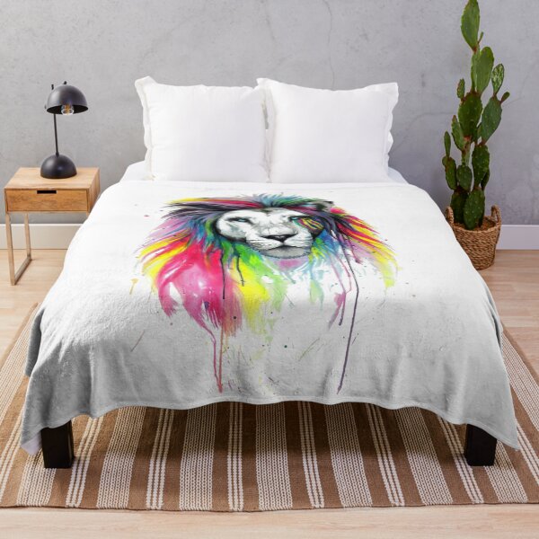 Item preview, Watercolor Boho Lion / Jungle / Wild Lion / Boho / Lion / Feather Boho Lion / Blue Lion Eyes / Sticker / Light designed and sold by AnnaWander.