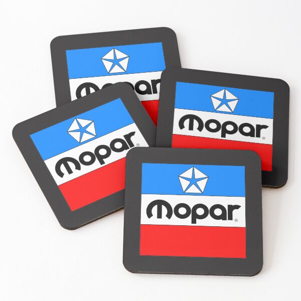 Mopar lassic Mopar Block Logo Coasters (Set of 4)