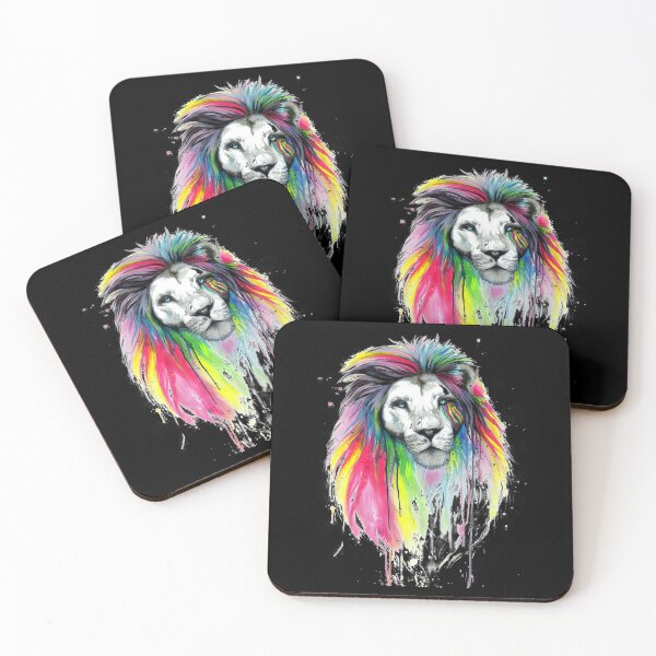 Item preview, Watercolor Boho Lion / Jungle / Wild Lion / Boho / Lion / Feather Boho Lion / Blue Lion Eyes / Sticker / Dark designed and sold by AnnaWander.