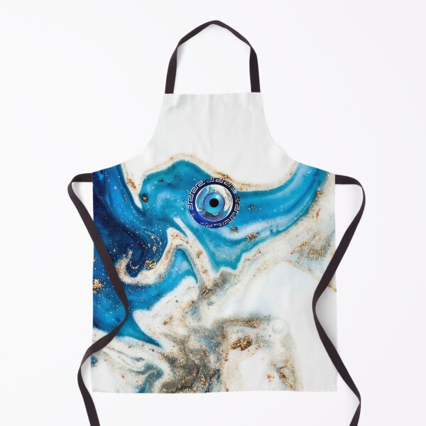 Item preview, Mati Evil Eye White Sea Blue Marble Yiorgos Collection designed and sold by Yiorgos Designs.