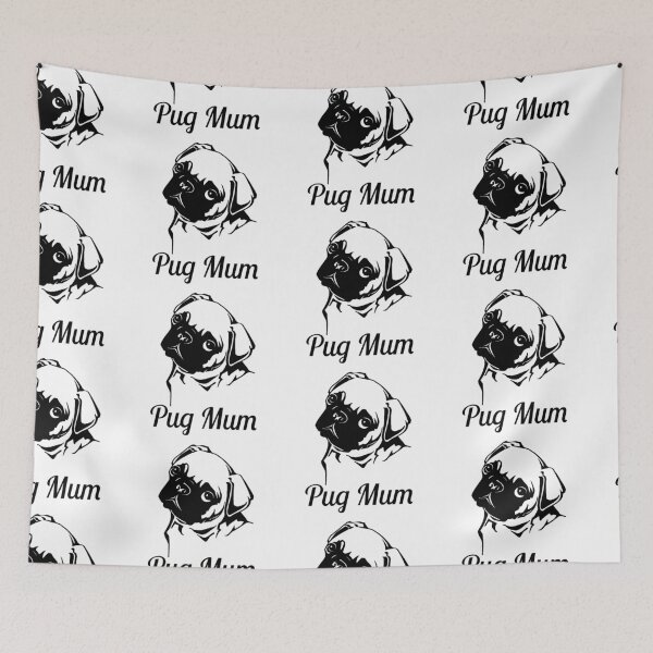 Item preview, Diseño de estampado negro Pug Mum para hombres y mujeres. designed and sold by DIQDESIGN.