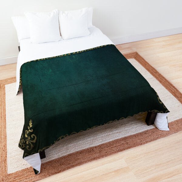 Emerald Green With Gold Border Comforter