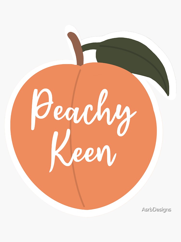 Peach Aesthetic Sticker Peachy Keen Sticker By Asrbdesigns Redbubble