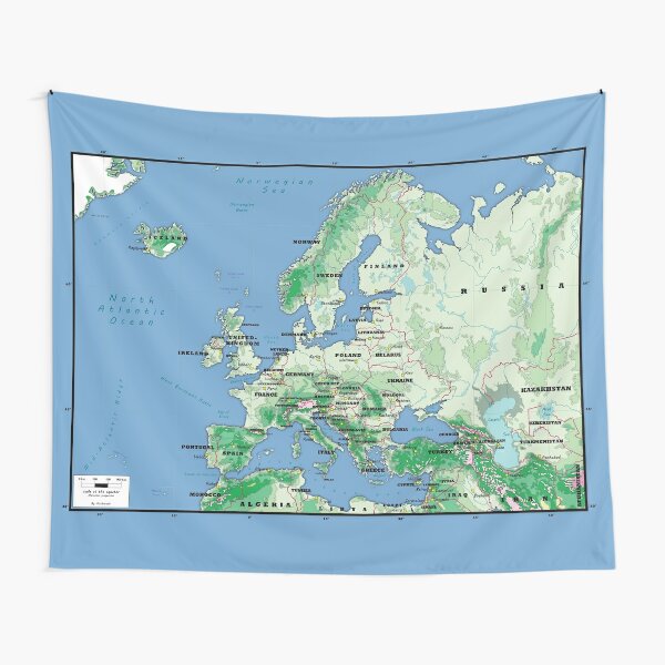 "detailed physical map of EUROPE topographic map of EUROPE with Country 