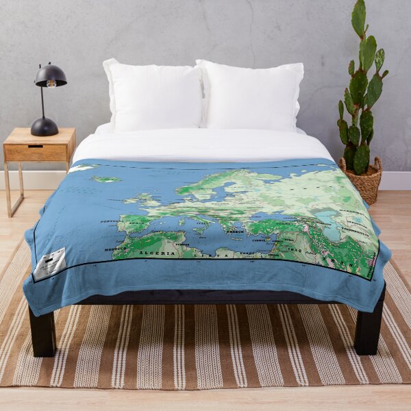 Item preview, detailed physical map of EUROPE topographic map of EUROPE with Country names, Capitals and Major Lakes and Rivers designed and sold by mashmosh.