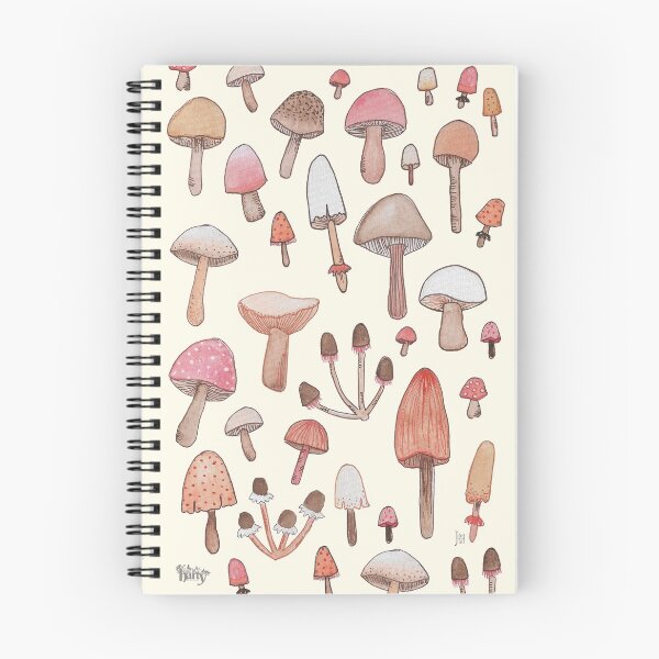Item preview, Notebook - Watercolour Mushrooms on Off White designed and sold by HartyUK.