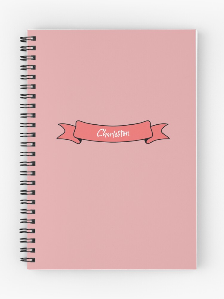 Thumbnail 1 of 3, Journal, Charleston - Ribbon Label (pink) designed and sold by CityCollection.