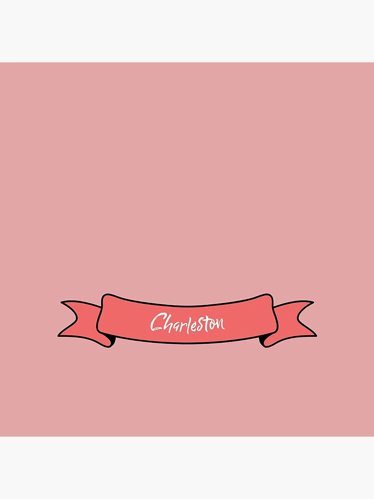 Thumbnail 4 of 4, Clock, Charleston - Ribbon Label (pink) designed and sold by CityCollection.