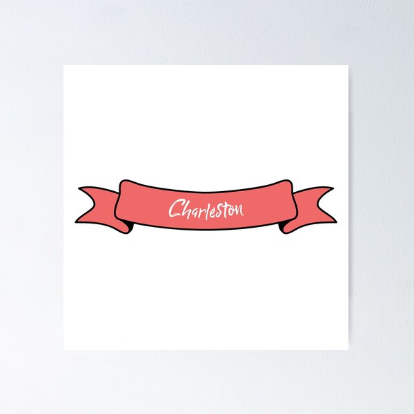 Item preview, Charleston - Ribbon Label (pink) designed and sold by CityCollection.