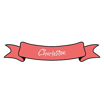 Artwork thumbnail, Charleston - Ribbon Label (pink) by CityCollection