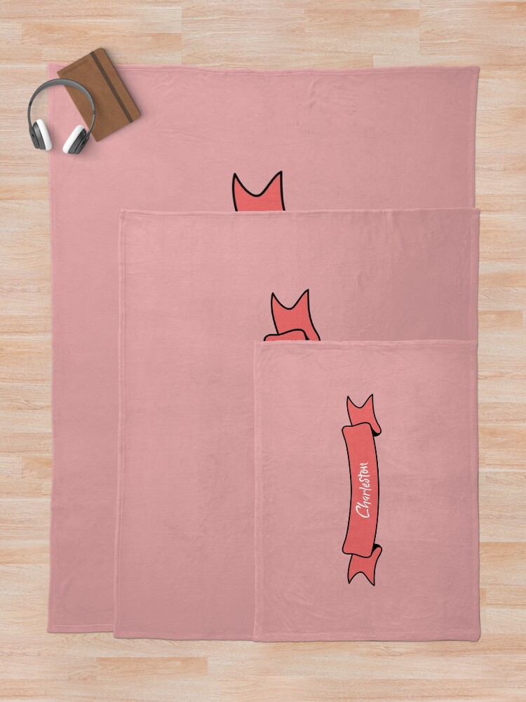 Thumbnail 5 of 6, Throw Blanket, Charleston - Ribbon Label (pink) designed and sold by CityCollection.