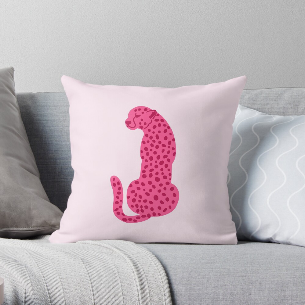 Pink hot sale leopard pillow