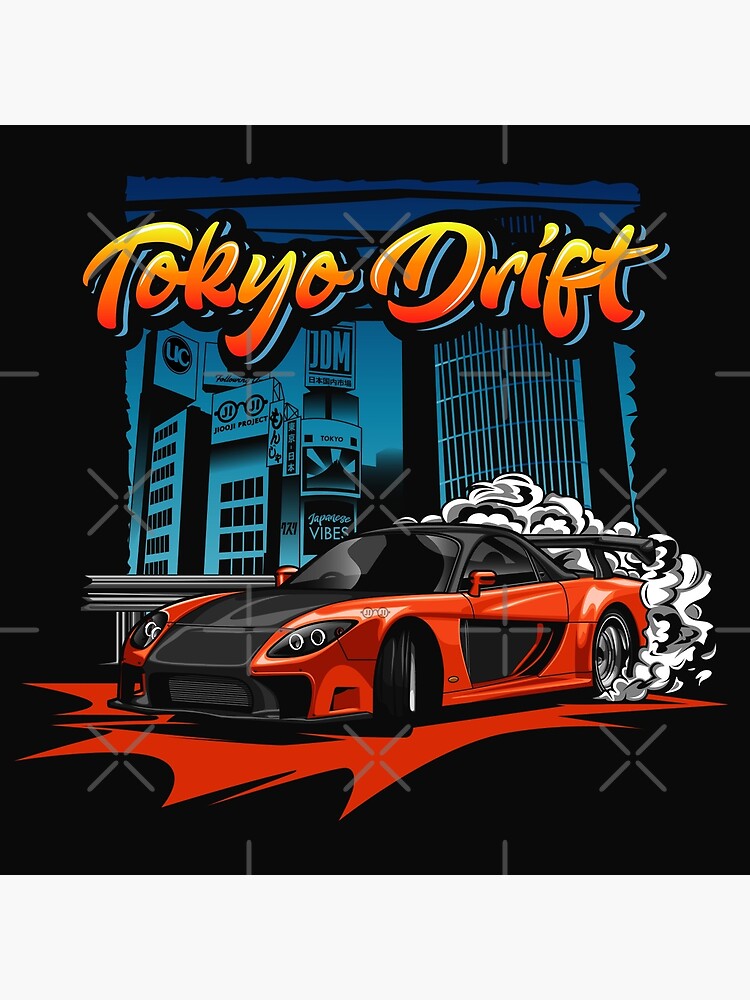 tokyo drift orange and black car