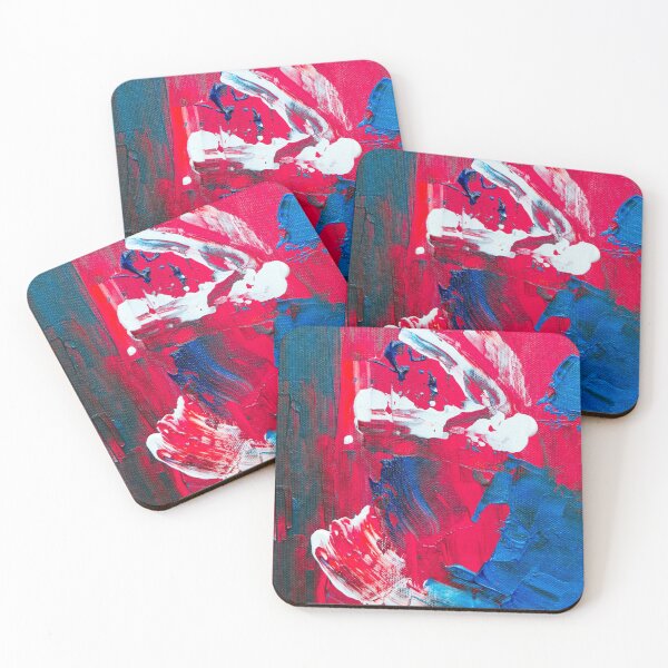 Item preview, Colorful Hand Painted Artwork Red Blue And White designed and sold by Saraartwork.