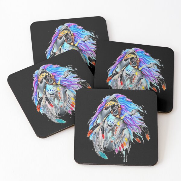Item preview, Watercolor Boho Horse / Wild Horse / Boho / Horse / Feather Boho Horse / Sticker / Dark designed and sold by AnnaWander.
