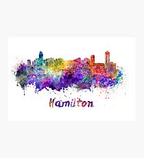 Hamilton skyline in watercolor Photographic Print