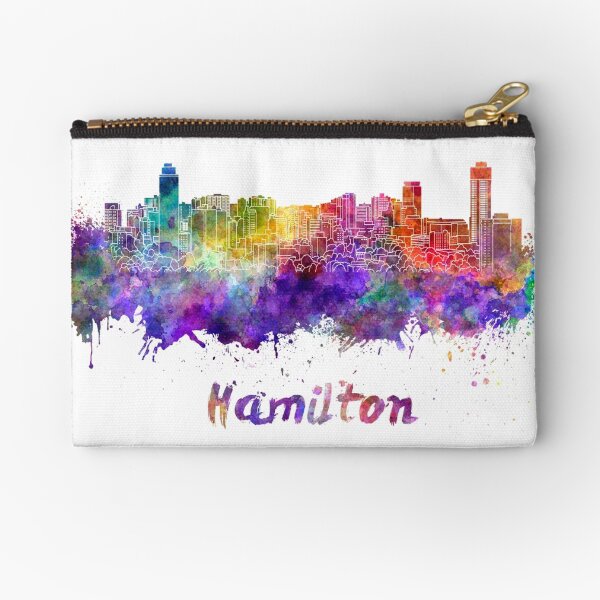 Hamilton skyline in watercolor Zipper Pouch
