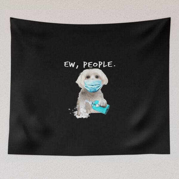 Item preview, Maltese Ew People Dog Wearing A Face Mask designed and sold by MarleneYost.