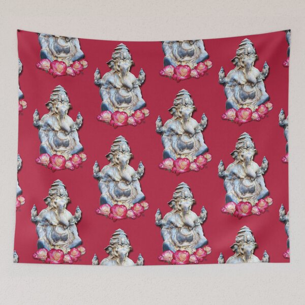 Item preview, Lord Ganesh The Protector of the Universe Roses Red designed and sold by SpiritGifts.