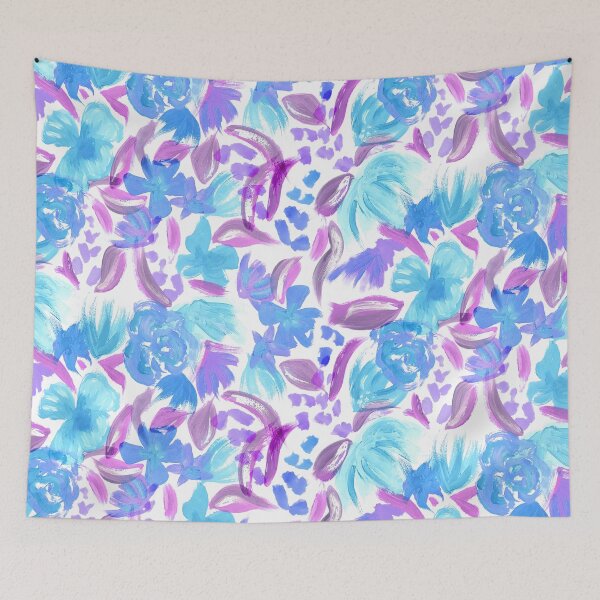 Item preview, Oil Painted Blue Flowers designed and sold by Carolina Diaz.