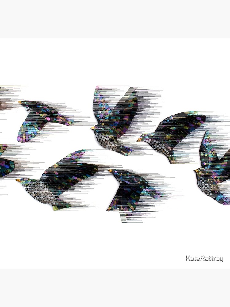 Thumbnail 3 of 3, Pin, Starlings in the Wind designed and sold by KateRattray.