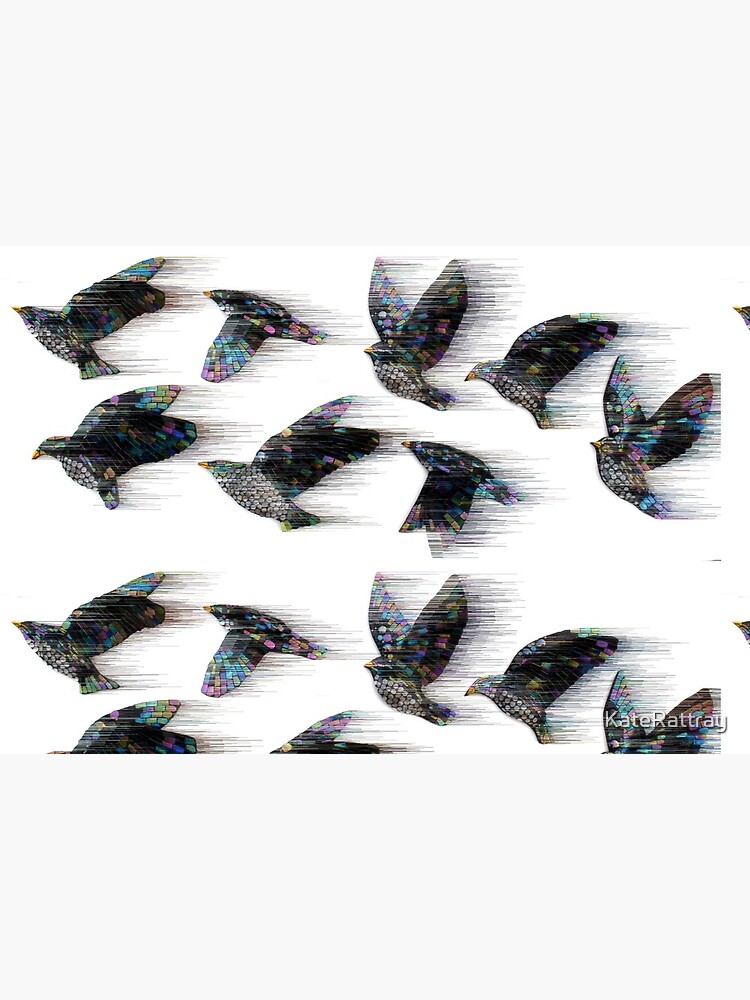 Thumbnail 2 of 2, Art Board Print, Starlings in the Wind designed and sold by KateRattray.