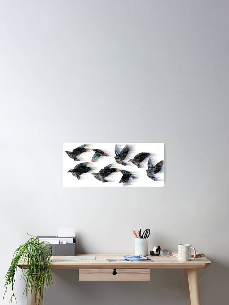 Thumbnail 2 of 3, Poster, Starlings in the Wind designed and sold by KateRattray.