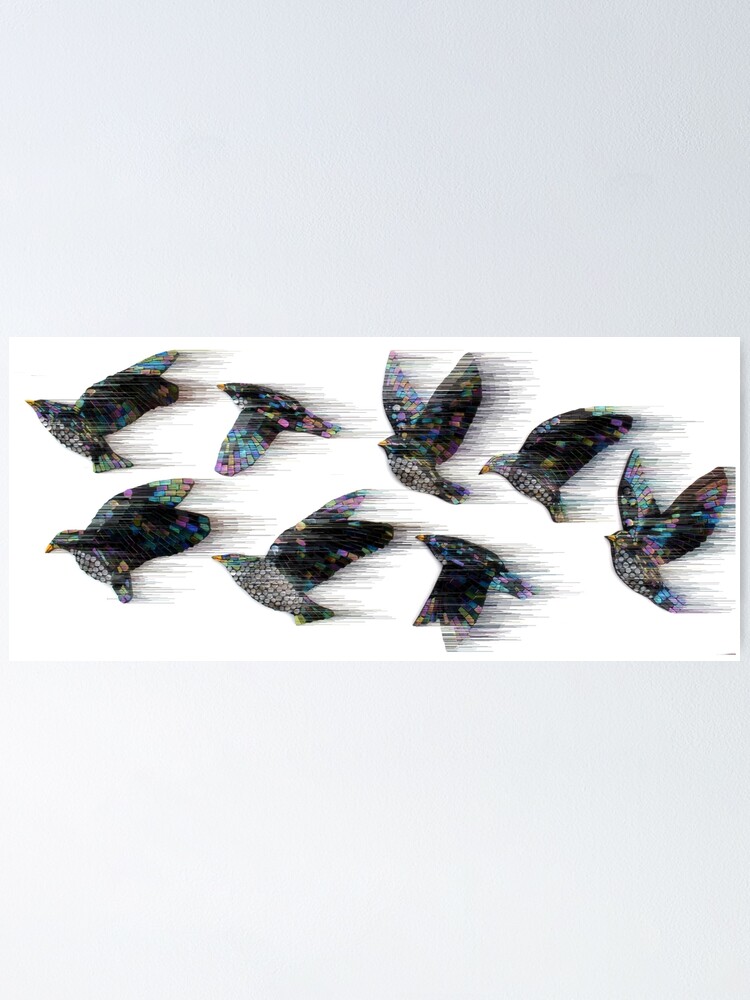 Thumbnail 1 of 3, Poster, Starlings in the Wind designed and sold by KateRattray.