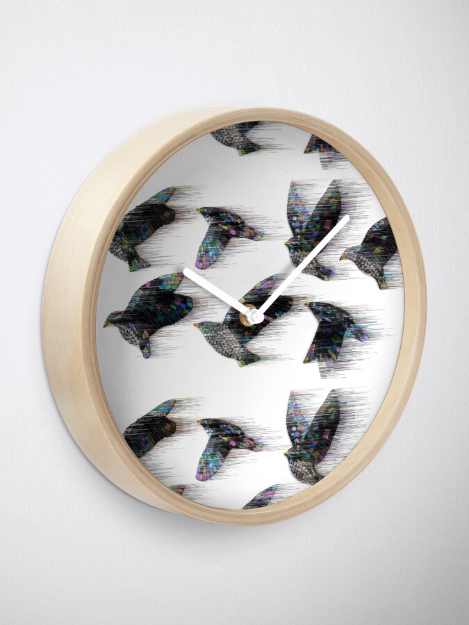 Thumbnail 1 of 4, Clock, Starlings in the Wind designed and sold by KateRattray.