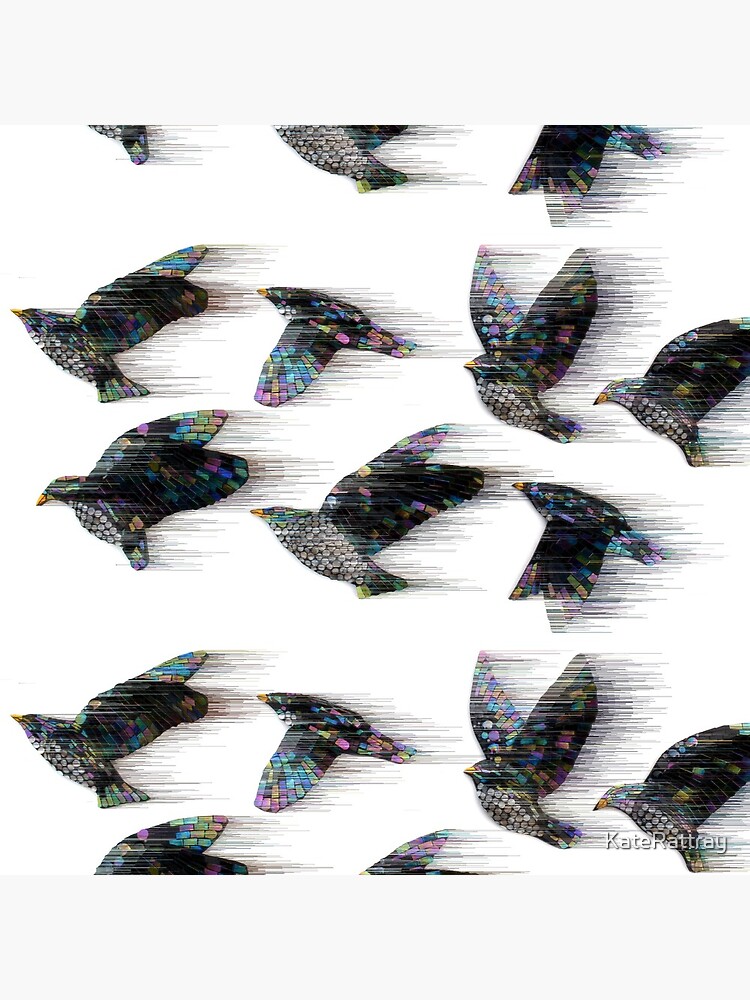 Thumbnail 4 of 4, Clock, Starlings in the Wind designed and sold by KateRattray.